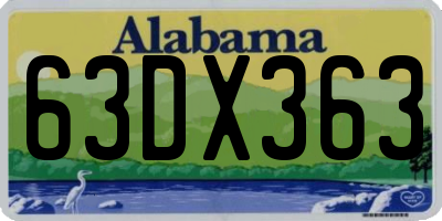 AL license plate 63DX363