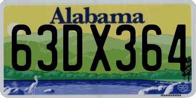 AL license plate 63DX364