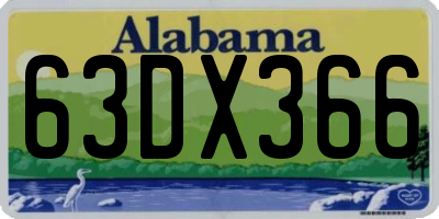 AL license plate 63DX366