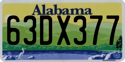 AL license plate 63DX377