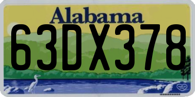 AL license plate 63DX378