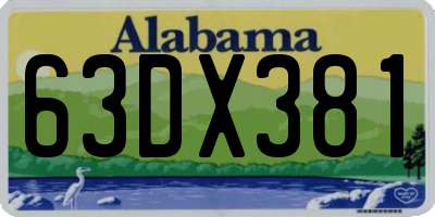 AL license plate 63DX381