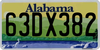AL license plate 63DX382