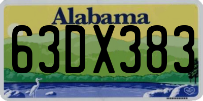 AL license plate 63DX383
