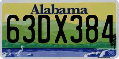 AL license plate 63DX384
