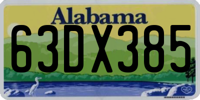 AL license plate 63DX385