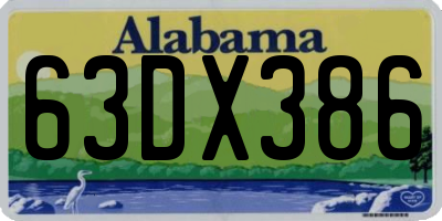 AL license plate 63DX386