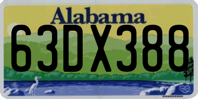 AL license plate 63DX388