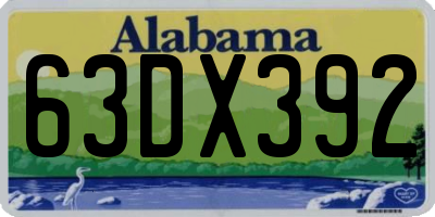 AL license plate 63DX392