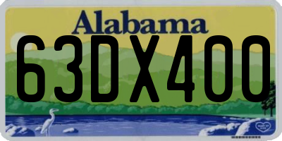 AL license plate 63DX400