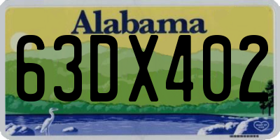 AL license plate 63DX402