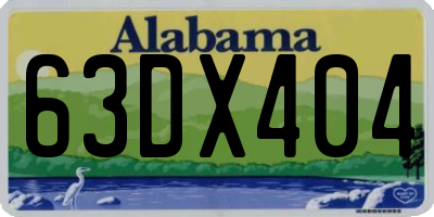 AL license plate 63DX404