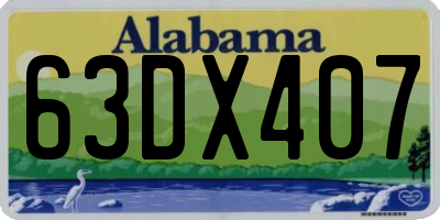 AL license plate 63DX407