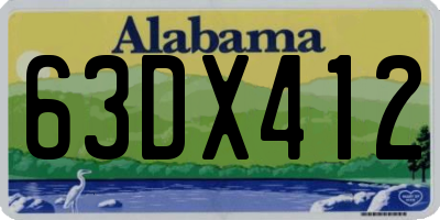 AL license plate 63DX412