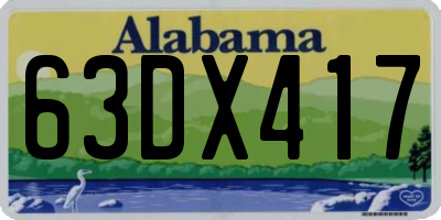 AL license plate 63DX417