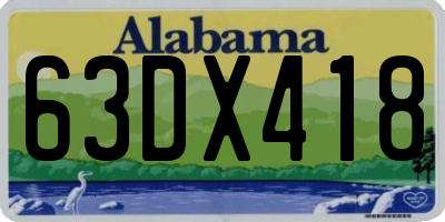 AL license plate 63DX418