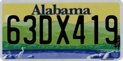 AL license plate 63DX419