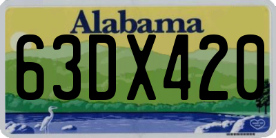 AL license plate 63DX420