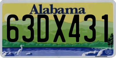 AL license plate 63DX431