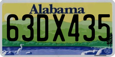 AL license plate 63DX435