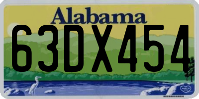 AL license plate 63DX454