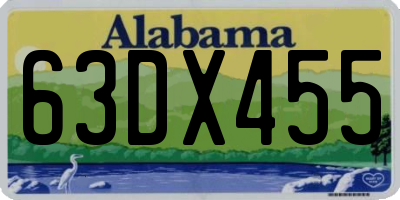 AL license plate 63DX455