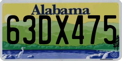 AL license plate 63DX475