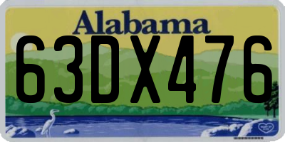 AL license plate 63DX476