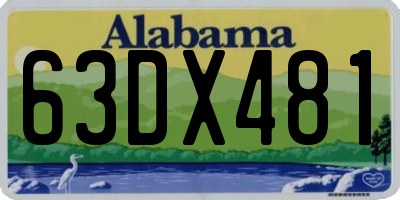 AL license plate 63DX481