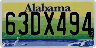 AL license plate 63DX494