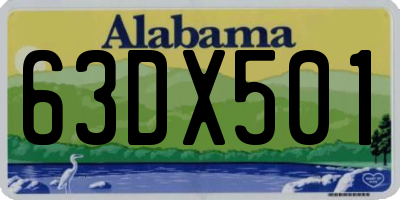 AL license plate 63DX501