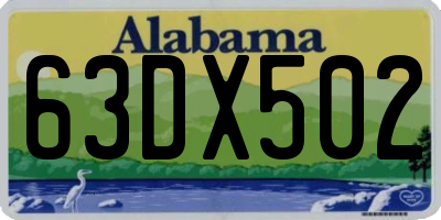 AL license plate 63DX502