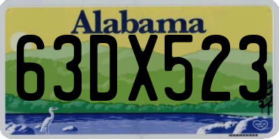 AL license plate 63DX523