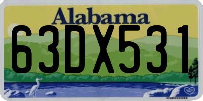 AL license plate 63DX531