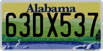 AL license plate 63DX537