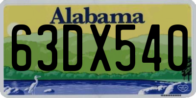 AL license plate 63DX540