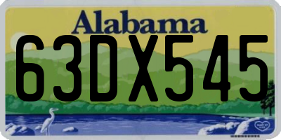 AL license plate 63DX545