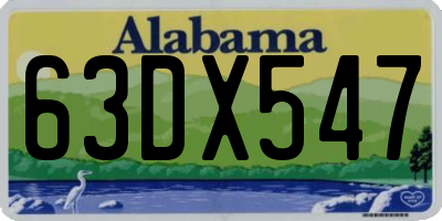 AL license plate 63DX547