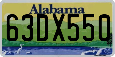 AL license plate 63DX550