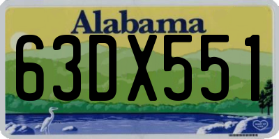 AL license plate 63DX551