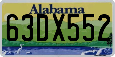 AL license plate 63DX552