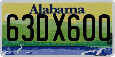 AL license plate 63DX600
