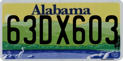 AL license plate 63DX603
