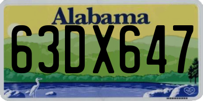 AL license plate 63DX647
