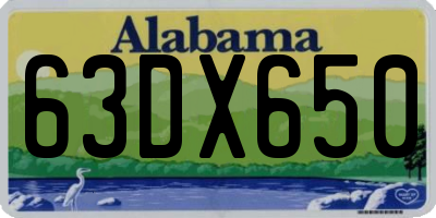 AL license plate 63DX650