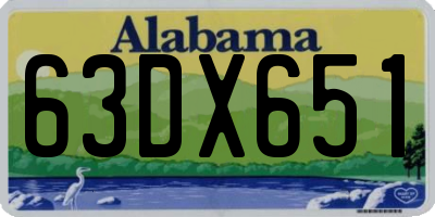 AL license plate 63DX651