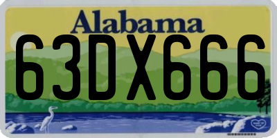 AL license plate 63DX666