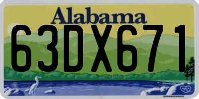 AL license plate 63DX671