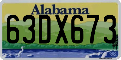 AL license plate 63DX673