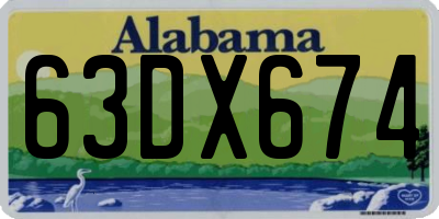 AL license plate 63DX674